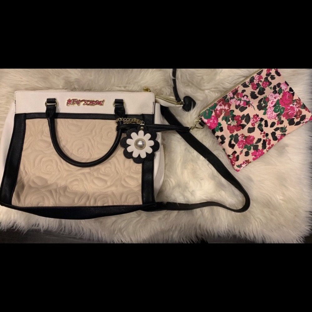 Betsy Johnson purse and makeup bag